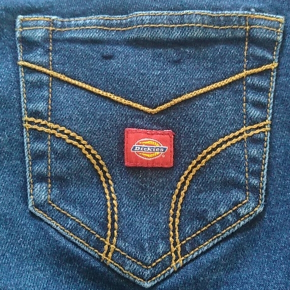 Dickie's Juniors Stretch Mid Rise Jeans, Blue Denim, Size 15 - Picture 4 of 7